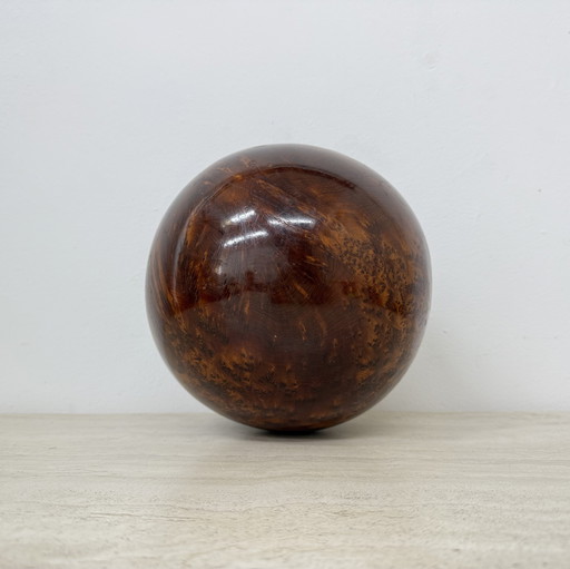Large antique burl wood ball decorative wooden ball