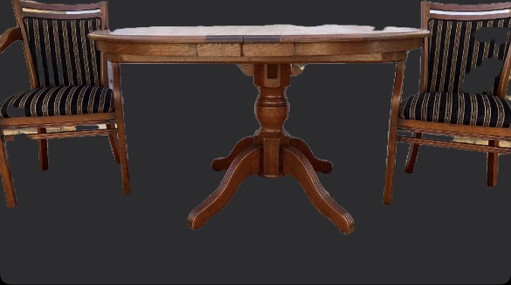 Bannink Art Nouveau extendable dining table cherry wood
