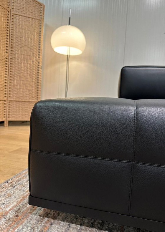 Minotti Lawrence Element Schwarzes Leder (2x), 2 Sitzer Sofas, Modern (Foto 14 von 19)