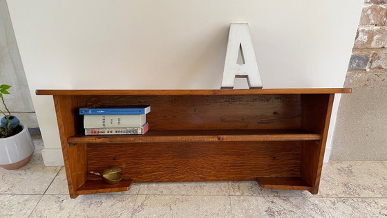 Image 1 of Geometrische wandplank massief eiken VINTAGE