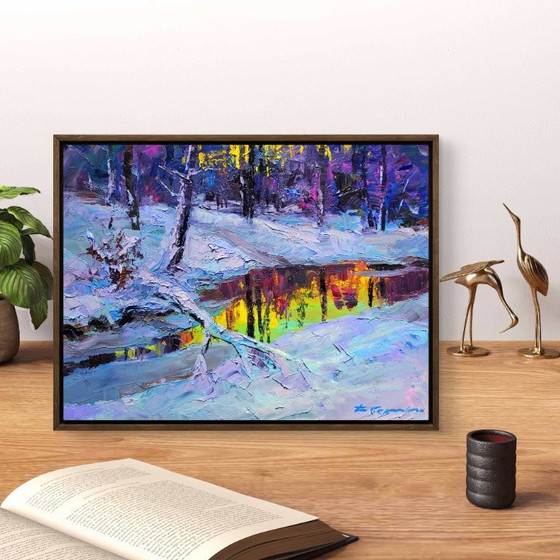 Image 1 of Forest Lake In The Winter Forest