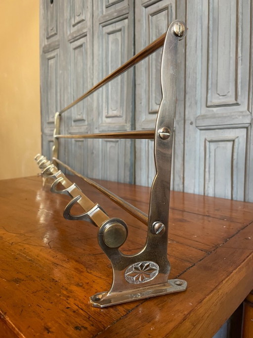 Wandkapstok Kapstok Nikkel Art Deco 1930 Frans