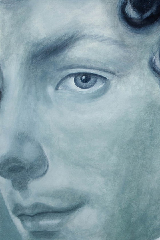 Image 1 of Evelyne Baget  Détail peint sur toile d’après Girodet. Contemporain