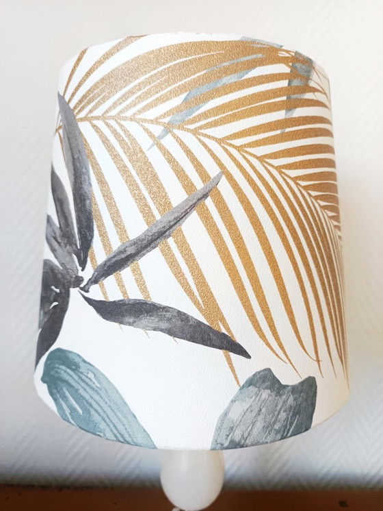 Image 1 of Lampe albâtre et bronze doré 