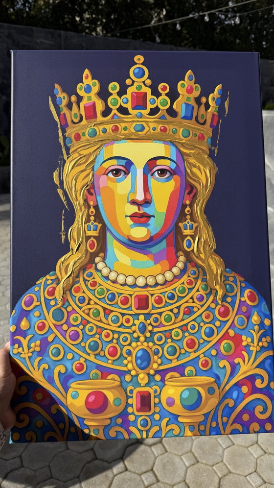 Image 1 of Portret van Sant S. Agata in Catania – Iconisch Italiaans religieus icoon – Pop Geometrisch portret