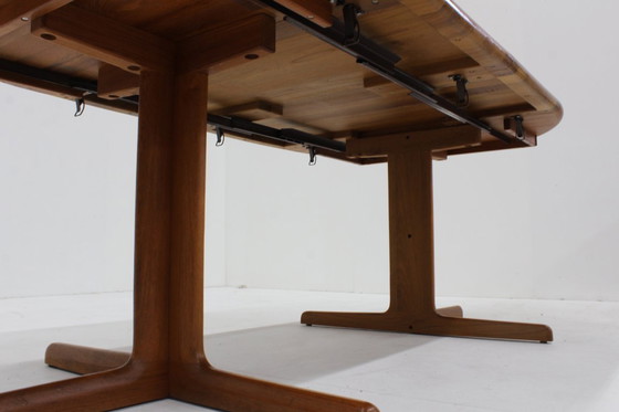 Image 1 of Vintage Danish round extendable dining table solid teak