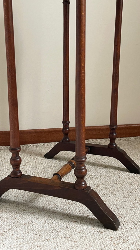 Image 1 of Antique Turned Wood Bedside Table