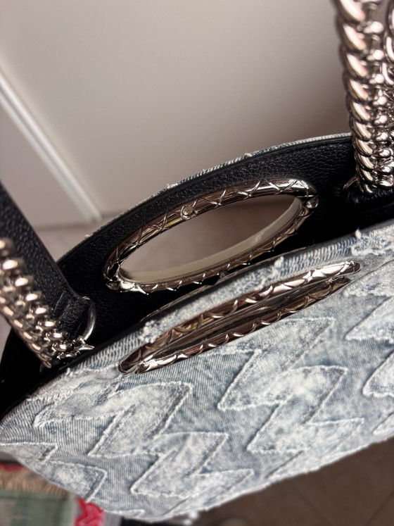 Borsa Gaëlle Paris in Denim Effetto Chevron, Borse a mano, Metallo, Skai, Nero (foto 5 di 13)