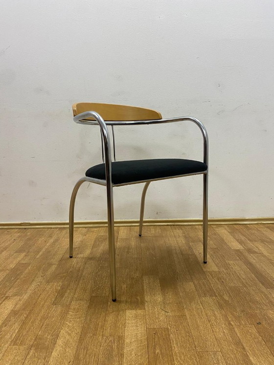 Image 1 of Set da pranzo, stile metà secolo, struttura in tubi cromati, anni '70