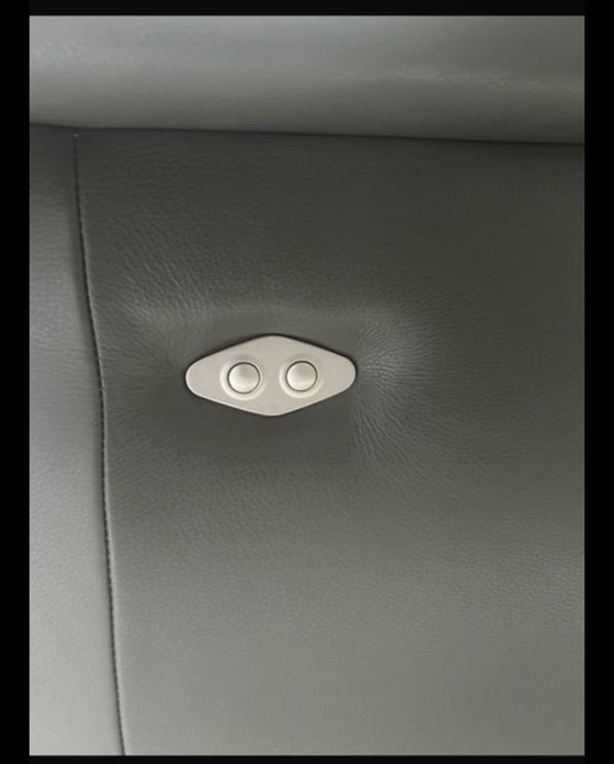 Image 1 of Divano angolare Chateau d'Ax "Baltic" - Pelle grigio scuro + reclinabile elettrico