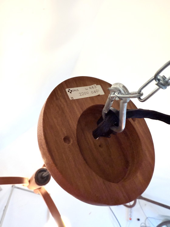 Image 1 of Lampada a sospensione vintage in teak 'Candela', Domus '80