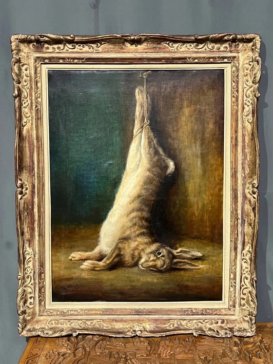 P. Hulin. “Hunting still life”. – Paintings & Drawings, Canvas (photo 8 of 8)