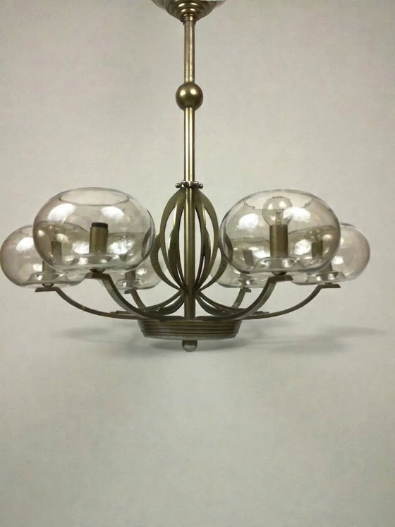 Art Deco Chandelier – Pendant lamps, Metal, Glass (photo 3 of 17)