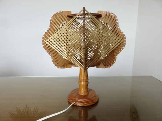 Image 1 of Lámpara escandinava de alambre y madera de los años 60 y 70