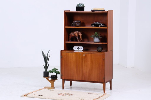 Vintage bookshelf 60s | Mid - Century shelf retro wood storage #05-70