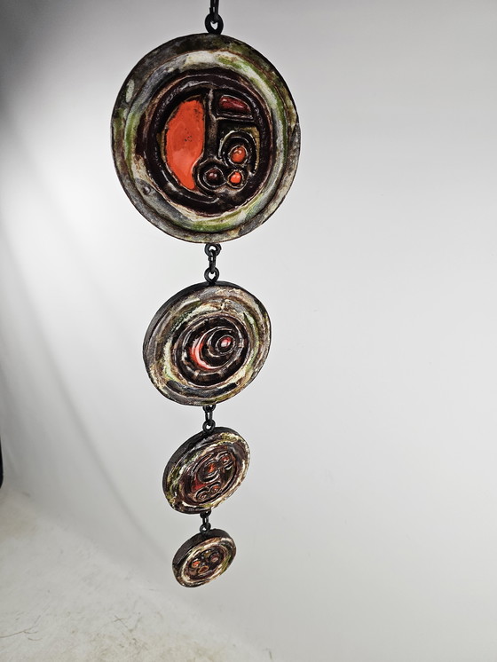 Image 1 of Collar Mid-Century moderno de cuatro placas de cerámica de Duisburger Kunstgewerbe