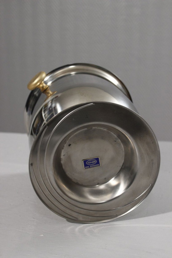 Image 1 of Secchiello per champagne vintage Gottinghen, acciaio inossidabile 18/10, placcato oro, design anni '80