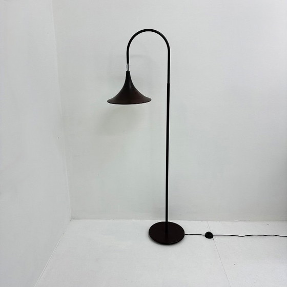Image 1 of Hala Zeist Trompeten-Stehlampe in Braun, minimalistisch, niederländisches Design der 1970er Jahre