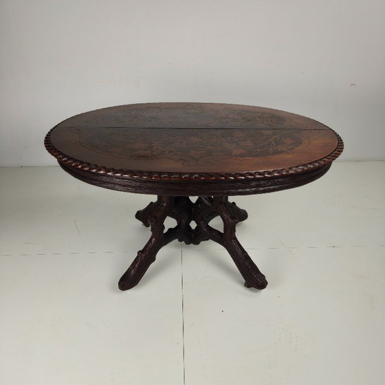 Image 1 of Black Forest Center Table by Matthijs Horrix for Horrix The Hague, 1890s