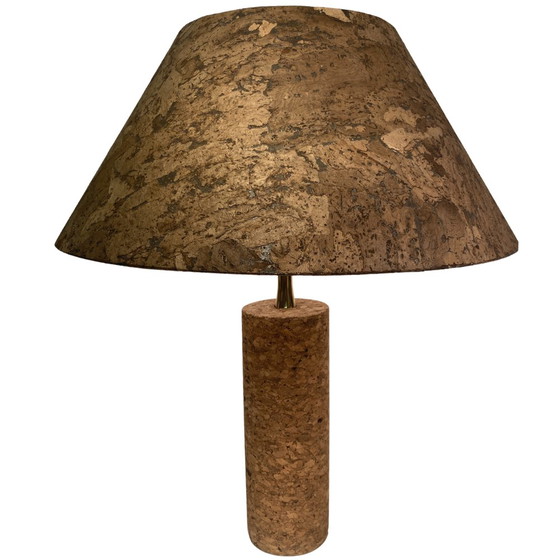 Image 1 of  Mid-Century Italienische Kork und Messing Tischlampe