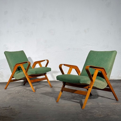 František Jirák Fauteuil voor Tatra Nabytok, jaren 60 – Textile