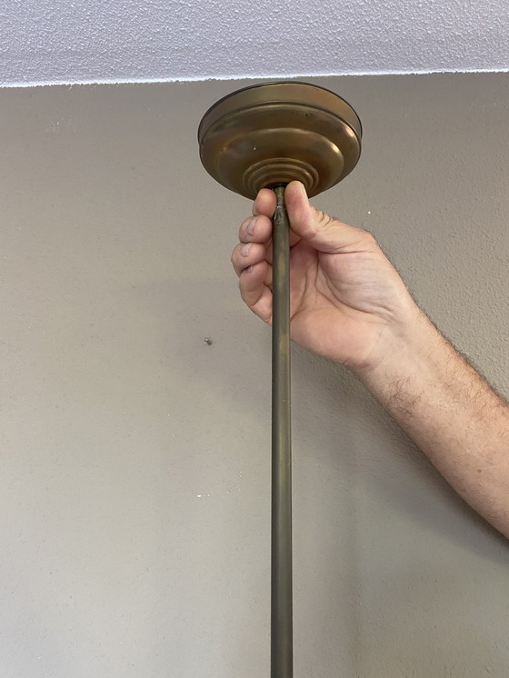 Image 1 of Lampada da soffitto vintage art déco in vetro marmorizzato