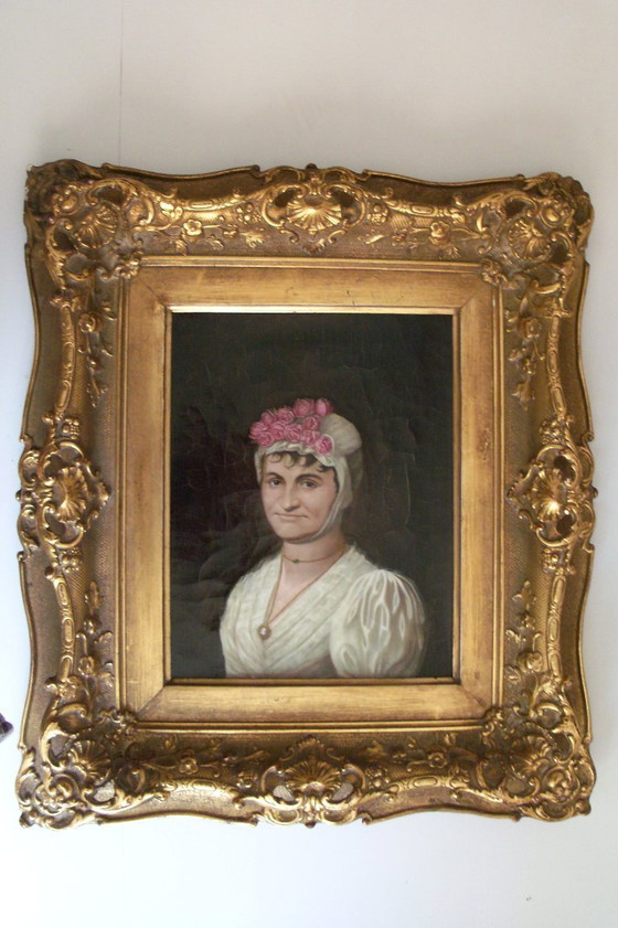 Image 1 of Biedermeier portrait of an elderly lady