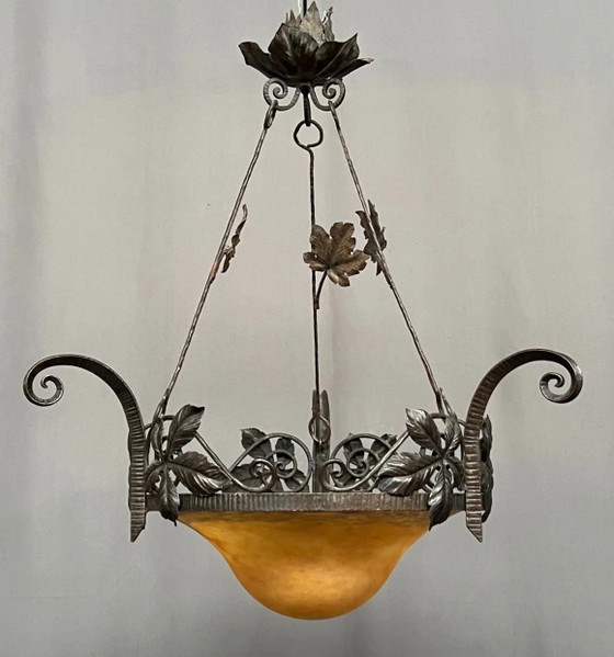 Müller Frères Lunéville ( ). Lámpara de araña estilo Art Nouveau. – Muller, Lámparas de araña, Crystal, Glass (photo 7 of 7)