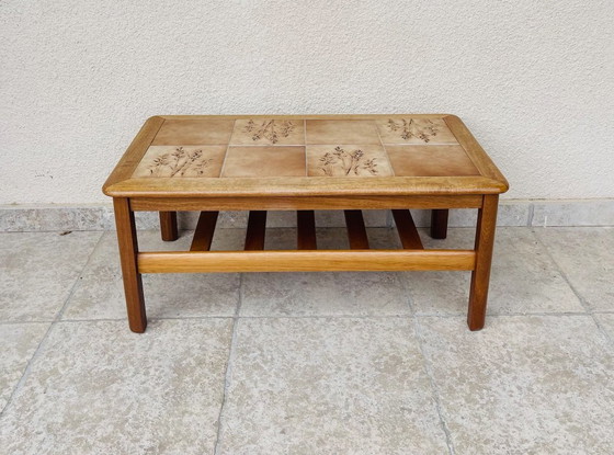 Image 1 of Vintage teak and ceramic coffee table, 1960