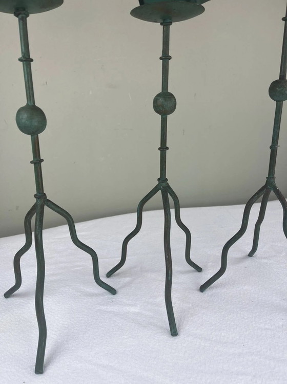 Trio di portacandele scultorei – Metal, Vintage (photo 6 of 12)