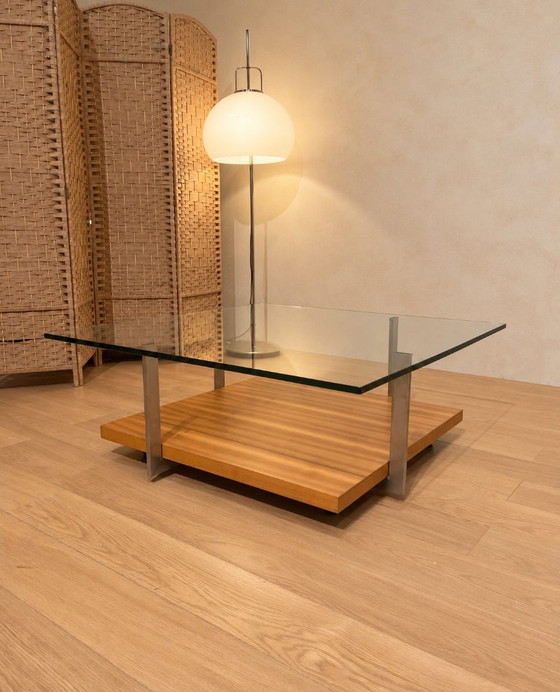 As good as new Rolf Benz Coffee table + WARRANTY, Glass, Wood, Transparent, Modern (photo 4 of 6)