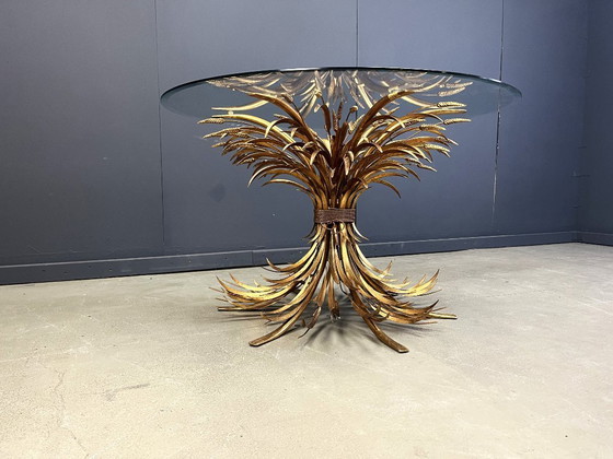 Image 1 of Table de salle à manger Coco Chanel en métal doré, années 1960
