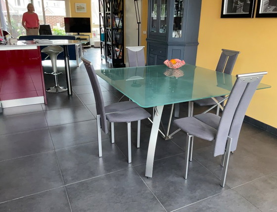 Modern design dining area – Dining tables, polished steel, Glass (photo 3 of 5)