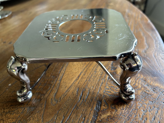 Image 1 of Magnifique service à thé plaqué argent. (16 pièces)