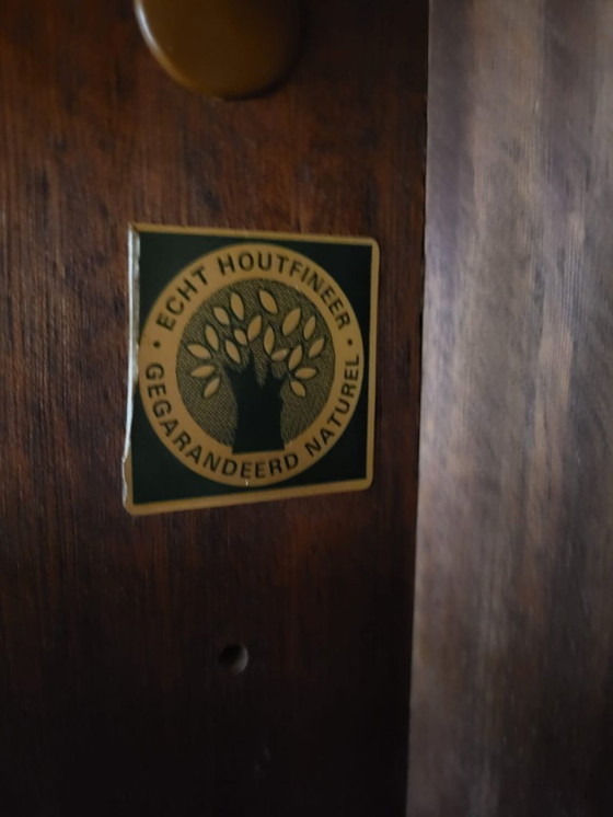 Image 1 of 2-delige (losse delen) vintage hoge opbergkast – 1960s – Echt houtfineer