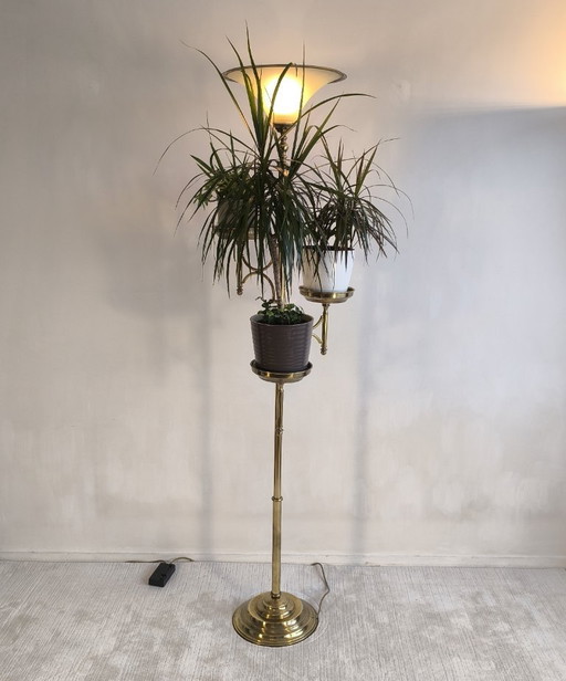 ✨💎 Rare Vintage Postmodern Gilded Brass Floor Light – 3 Saucers – 183 Cm 💎 ✨ – vloerlampen (photo 2 of 20)