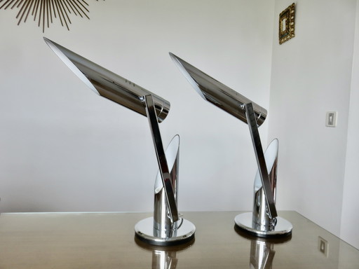 2x Fase Tharsis table lamp by Luis Perez de la Oliva,