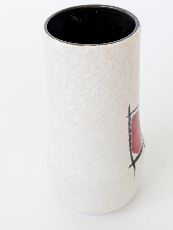 Image 1 of Sculptural Midcentury West German Pottery Vase by Scheurich, Geometric Design, Model 529/18, 1960s