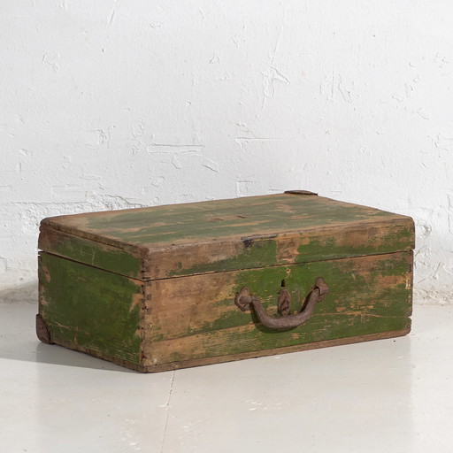 Antieke koffer met groene patina (ca. 1920) #5 – opbergkast, Rustic