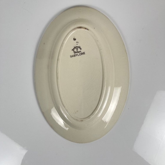 Image 1 of Antique oval platter "Babylon", Badonviller, 1900