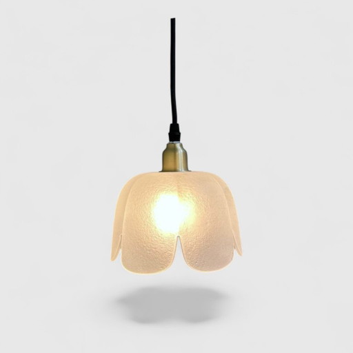 Vintage pendant lamp - flower, glass