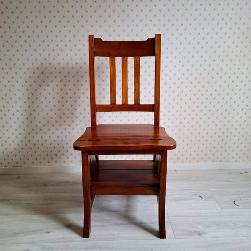 Silla de biblioteca de caoba - 'Silla metamórfica'