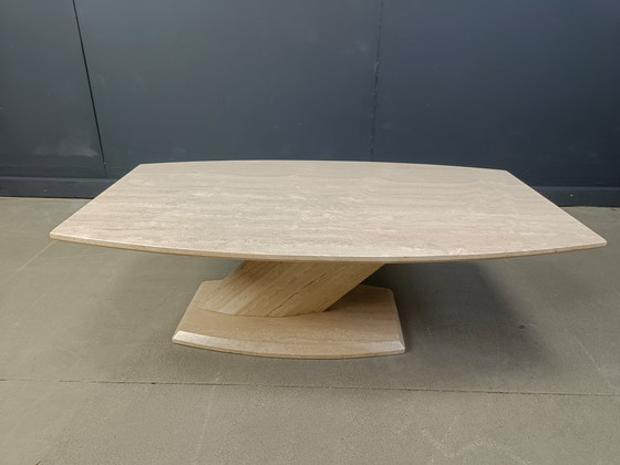 Image 1 of Vintage travertijnen salontafel, jaren 1980