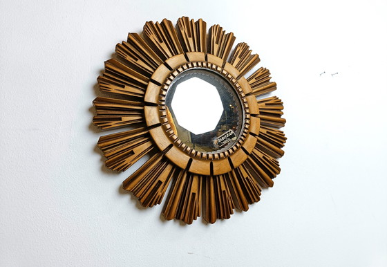 Image 1 of Vintage Golden Sunburst Mirror, 1960s
