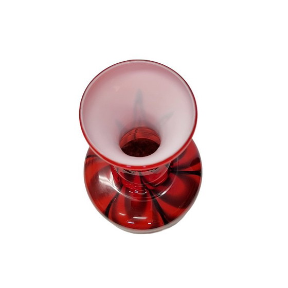 Vintage Opaline Florence Vase – Red Opal Glass (photo 4 of 5)