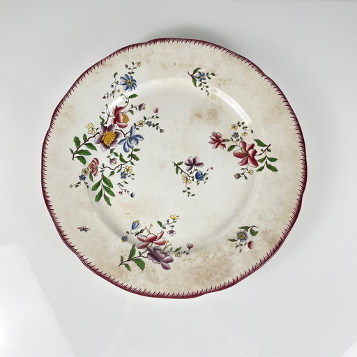 Große runde patinierte Schale, Straßburger Modell, Sarreguemines, 1880-1918