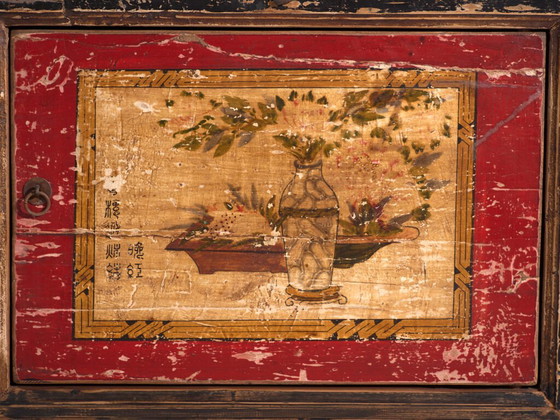 Antique painted sideboard in elm wood – China, circa 1950 – Iron (photo 40 of 40)