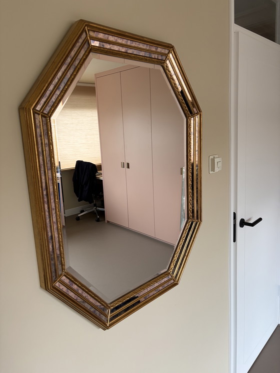 Magnifique miroir vintage Deknudt – Octogonal – Style Hollywood Regency (92 x 72 cm) – Glass (photo 3 of 13)