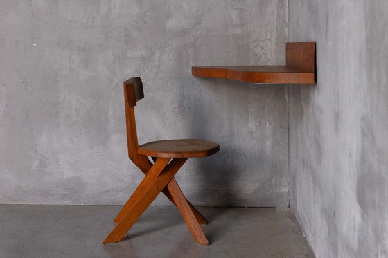 Image 1 of Custom Wall Console and Shelf by Pierre Chapo, France, 1970s
