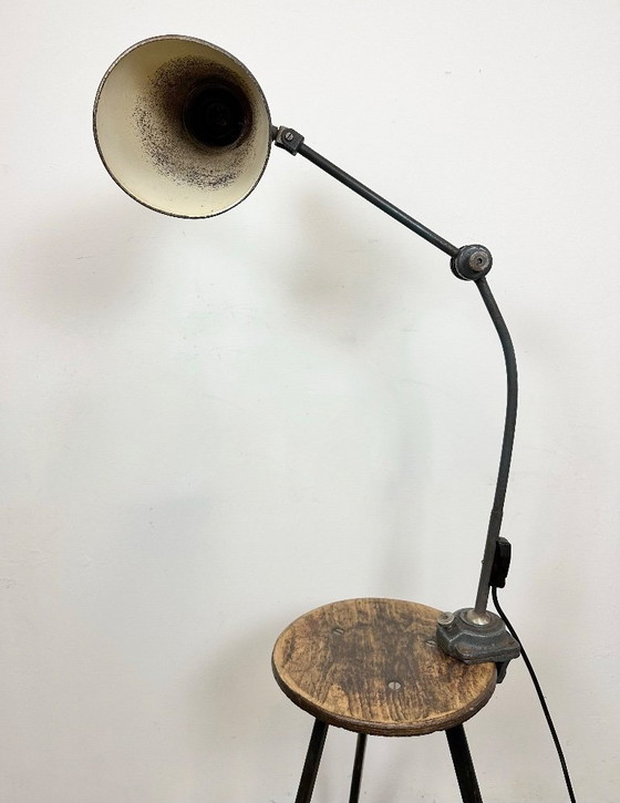 Image 1 of Large Grey Industrial Workshop Table Lamp, 1960s